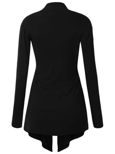 WSK850 Women's Draped Open- Front Cardigan