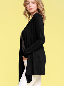 WSK850 Women's Draped Open- Front Cardigan