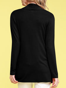 WSK850 Women's Draped Open- Front Cardigan