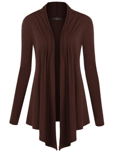 WSK850 Women's Draped Open- Front Cardigan