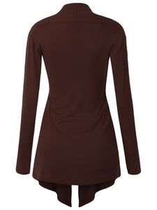 WSK850 Women's Draped Open- Front Cardigan