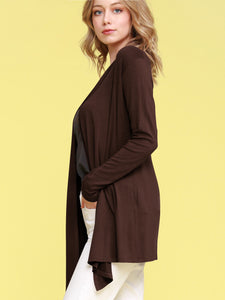 WSK850 Women's Draped Open- Front Cardigan