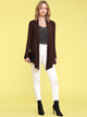 WSK850 Women's Draped Open- Front Cardigan