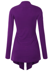 WSK850 Women's Draped Open- Front Cardigan