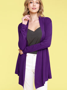 WSK850 Women's Draped Open- Front Cardigan