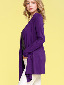 WSK850 Women's Draped Open- Front Cardigan