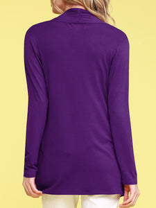 WSK850 Women's Draped Open- Front Cardigan