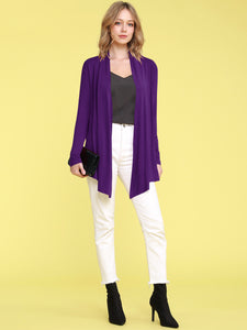 WSK850 Women's Draped Open- Front Cardigan