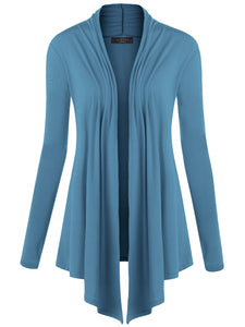 WSK850 Women's Draped Open- Front Cardigan