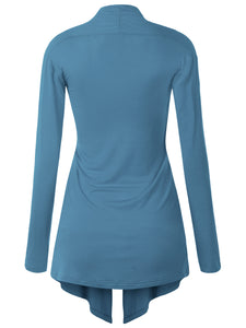 WSK850 Women's Draped Open- Front Cardigan