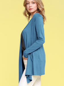 WSK850 Women's Draped Open- Front Cardigan