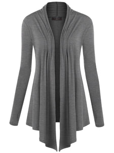 WSK850 Women's Draped Open- Front Cardigan