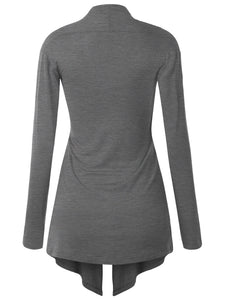 WSK850 Women's Draped Open- Front Cardigan