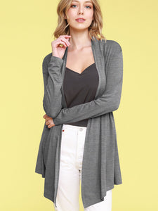 WSK850 Women's Draped Open- Front Cardigan