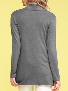 WSK850 Women's Draped Open- Front Cardigan