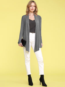 WSK850 Women's Draped Open- Front Cardigan