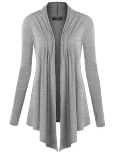 WSK850 Women's Draped Open- Front Cardigan