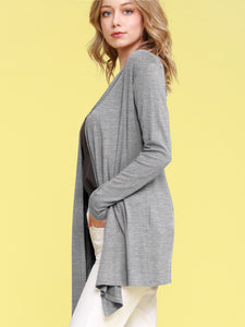 WSK850 Women's Draped Open- Front Cardigan