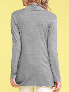 WSK850 Women's Draped Open- Front Cardigan