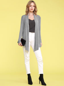 WSK850 Women's Draped Open- Front Cardigan