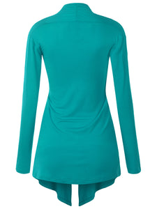 WSK850 Women's Draped Open- Front Cardigan