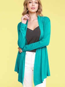 WSK850 Women's Draped Open- Front Cardigan