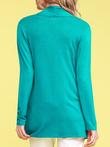 WSK850 Women's Draped Open- Front Cardigan
