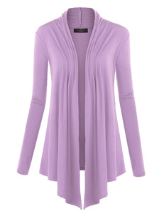 WSK850 Women's Draped Open- Front Cardigan