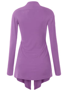 WSK850 Women's Draped Open- Front Cardigan