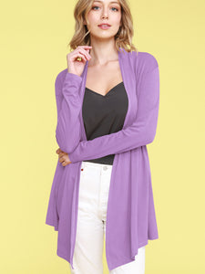 WSK850 Women's Draped Open- Front Cardigan