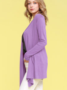 WSK850 Women's Draped Open- Front Cardigan