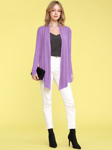 WSK850 Women's Draped Open- Front Cardigan