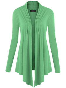 WSK850 Women's Draped Open- Front Cardigan