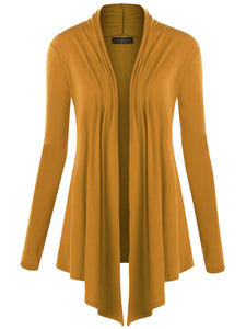WSK850 Women's Draped Open- Front Cardigan
