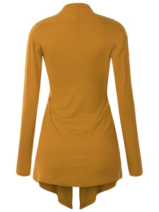 WSK850 Women's Draped Open- Front Cardigan