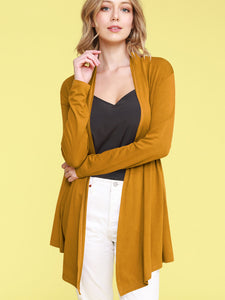 WSK850 Women's Draped Open- Front Cardigan