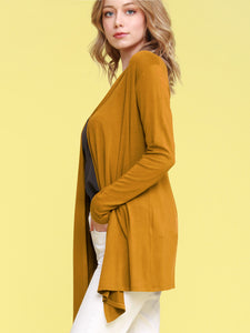 WSK850 Women's Draped Open- Front Cardigan