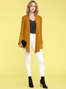 WSK850 Women's Draped Open- Front Cardigan
