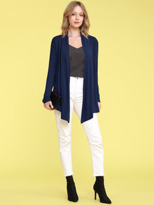 WSK850 Women's Draped Open- Front Cardigan