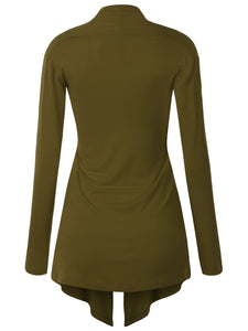 WSK850 Women's Draped Open- Front Cardigan