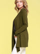 WSK850 Women's Draped Open- Front Cardigan