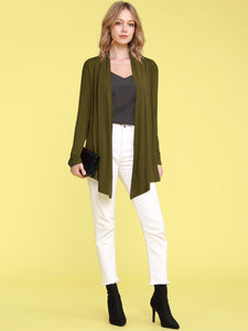 WSK850 Women's Draped Open- Front Cardigan