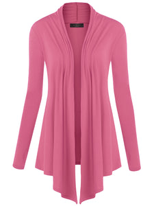 WSK850 Women's Draped Open- Front Cardigan