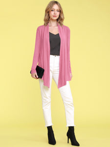 WSK850 Women's Draped Open- Front Cardigan