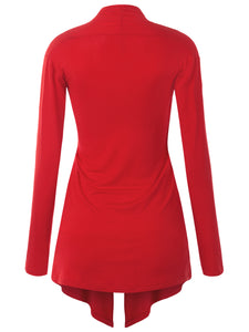 WSK850 Women's Draped Open- Front Cardigan
