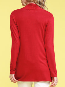 WSK850 Women's Draped Open- Front Cardigan