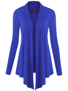 WSK850 Women's Draped Open- Front Cardigan