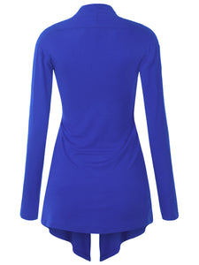 WSK850 Women's Draped Open- Front Cardigan