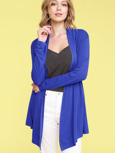 WSK850 Women's Draped Open- Front Cardigan