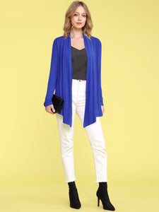 WSK850 Women's Draped Open- Front Cardigan